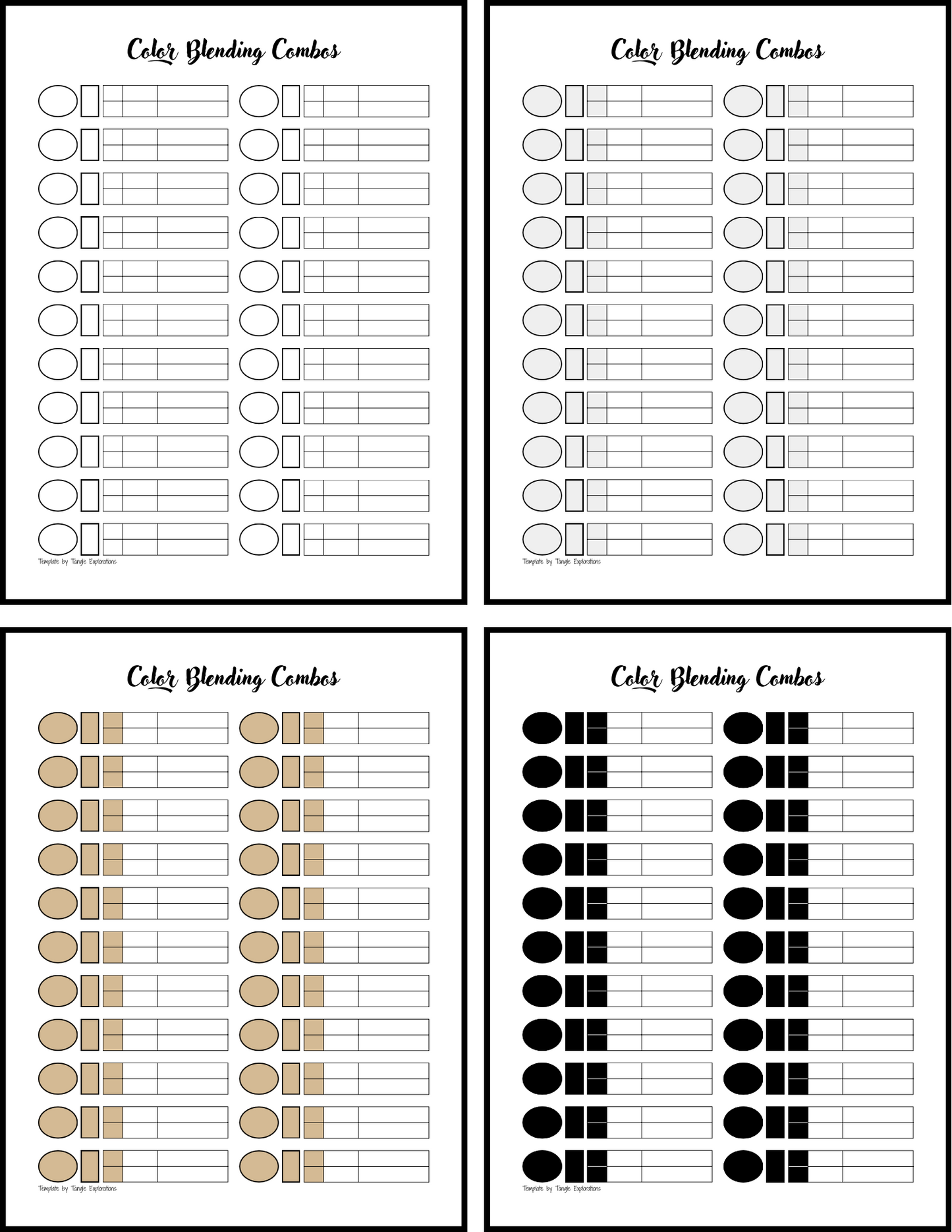 Color Blending Template: Two Colors