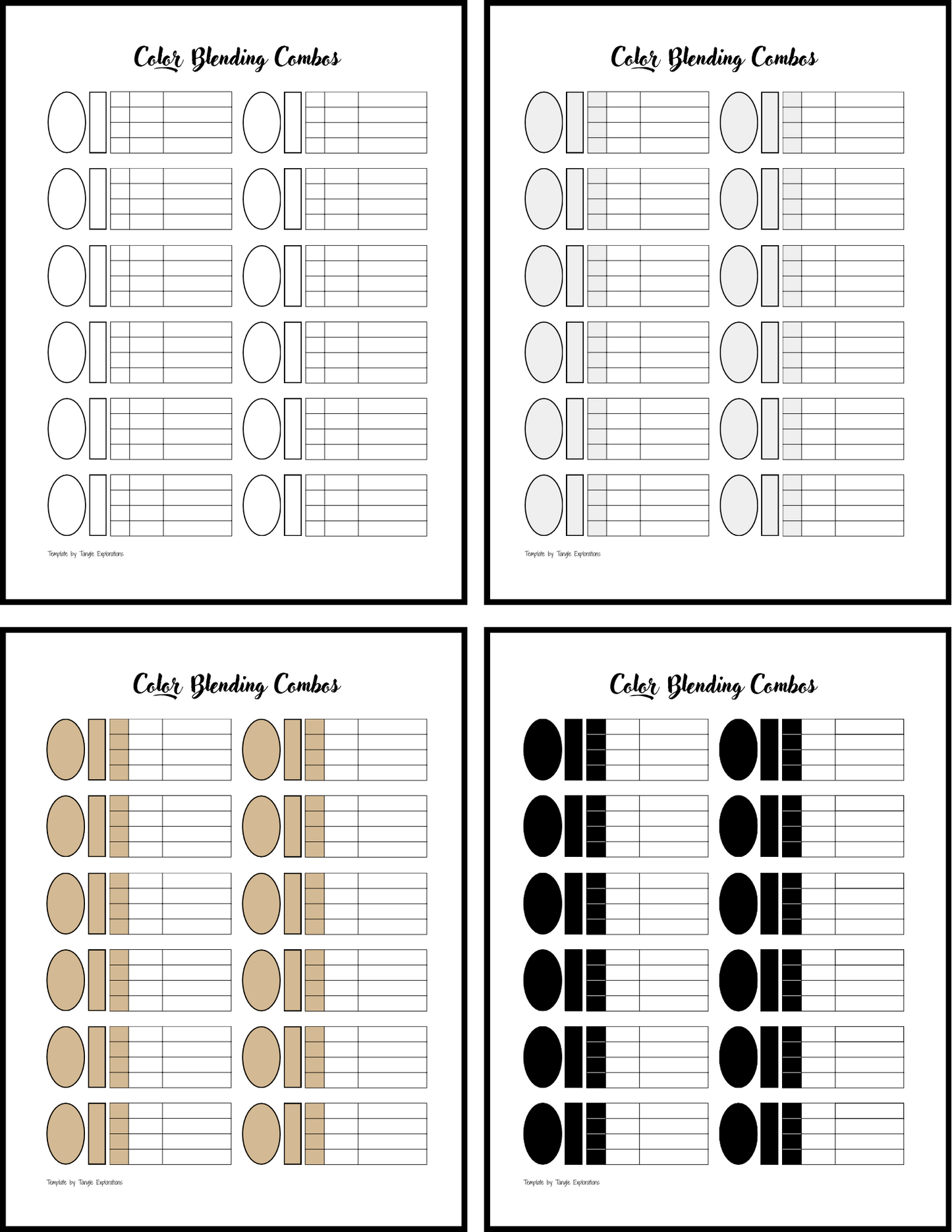 Color Blending Template: Four Colors
